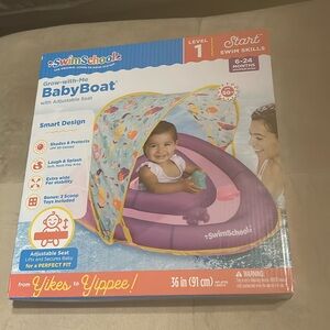 New Grow-with-Me Baby Boat w/ Canopy & Adjustable Seat. Purple. Laugh & Splash